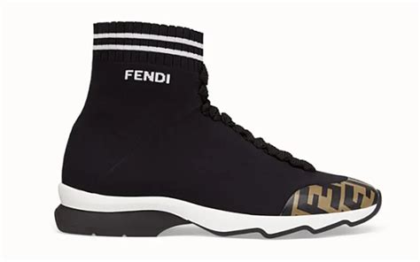 cheap fendi sock sneakers|Fendi shearling leather sneakers.